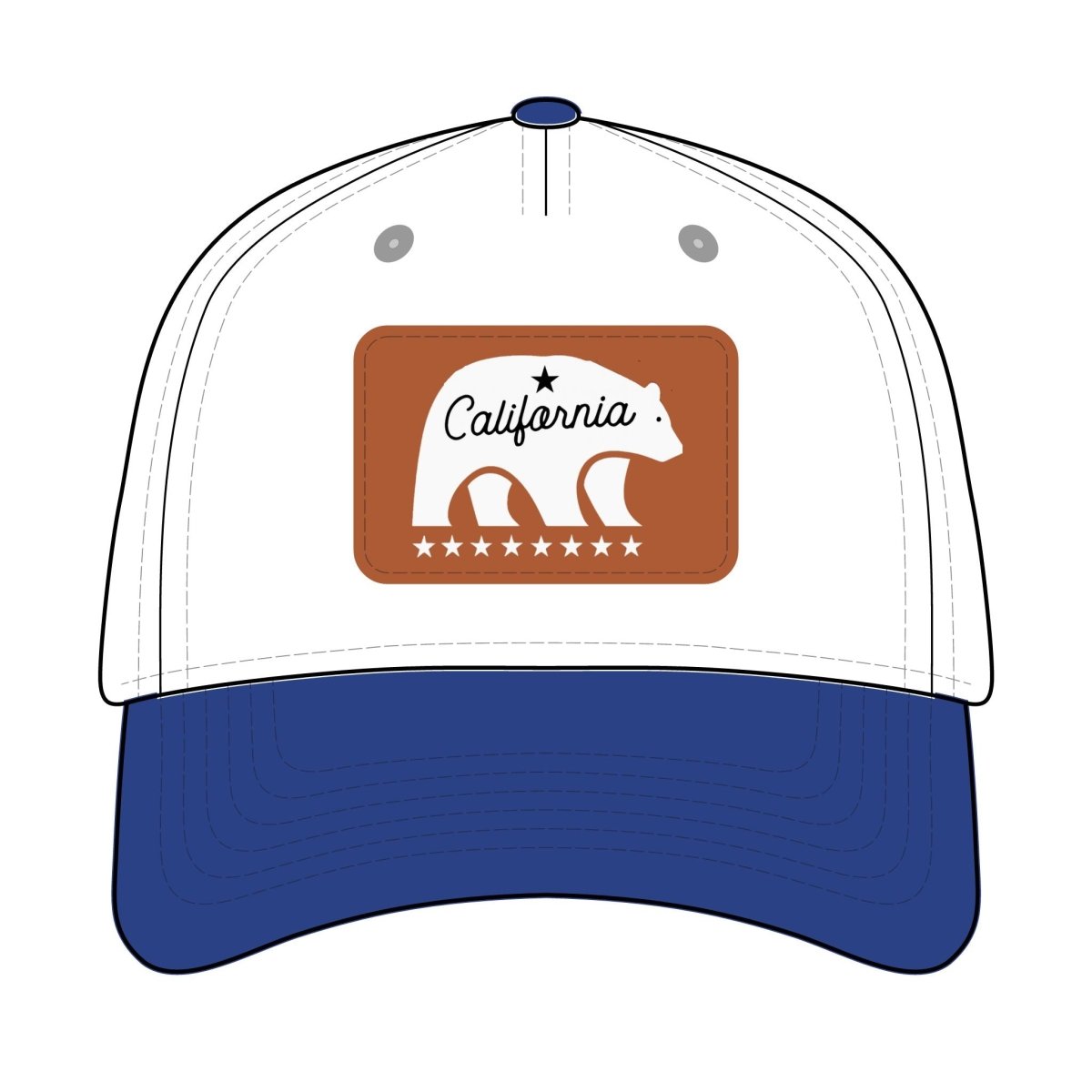 California Bear Mascot Leather Patch Baseball Cap – Vintage Outdoor Hat - Chinchilla Choons